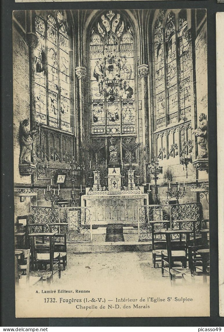 Ille Et Vilaine , Fougère , Intérieur De L'église Saint Sulpice ,chapelle De N-D Des Marais - Fougeres