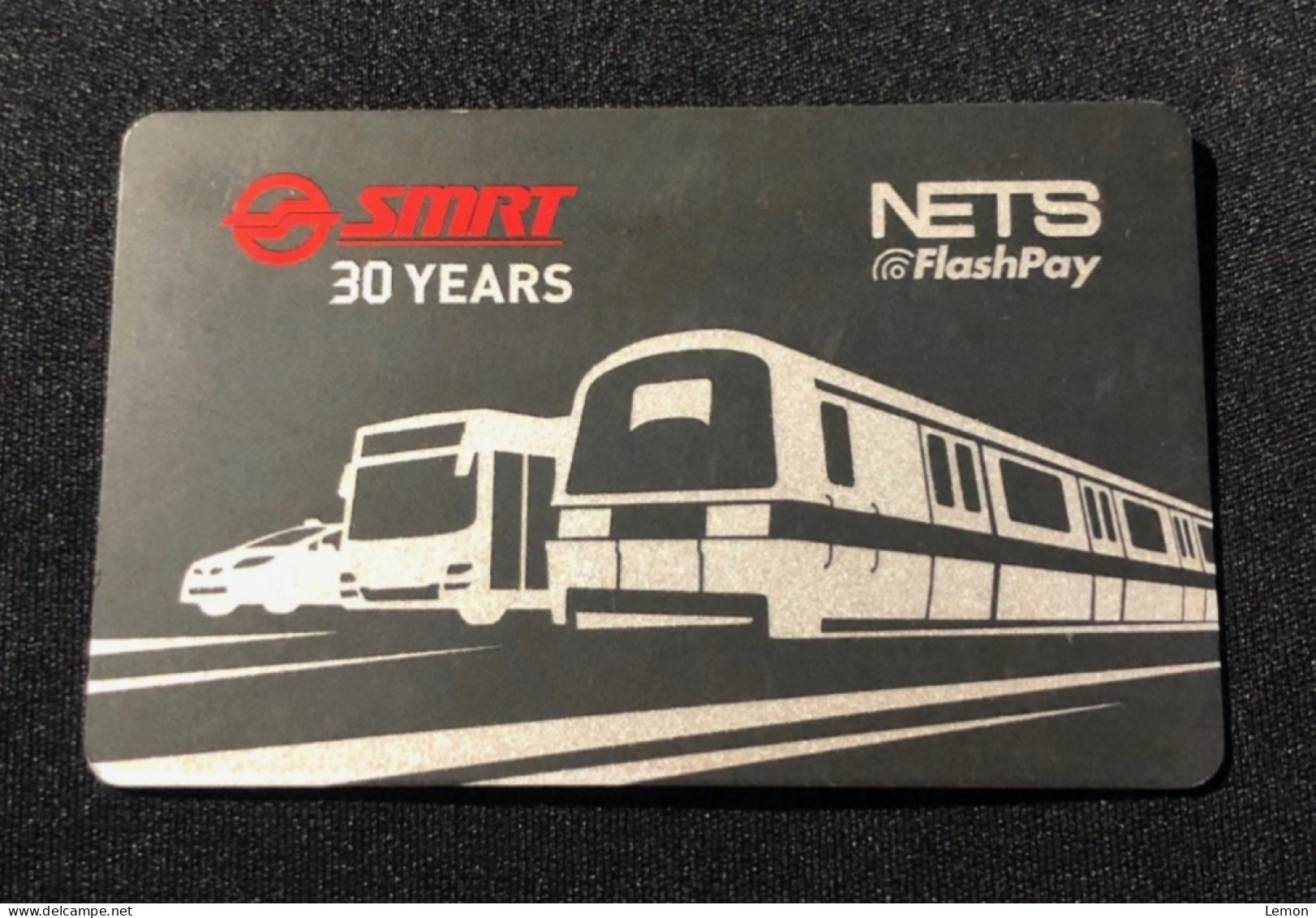 Singapore Nets Flashpay EZ Link Transport Metro Train Subway Card, SMRT 30 Years Silver, Set Of 1 Used Card - Singapour