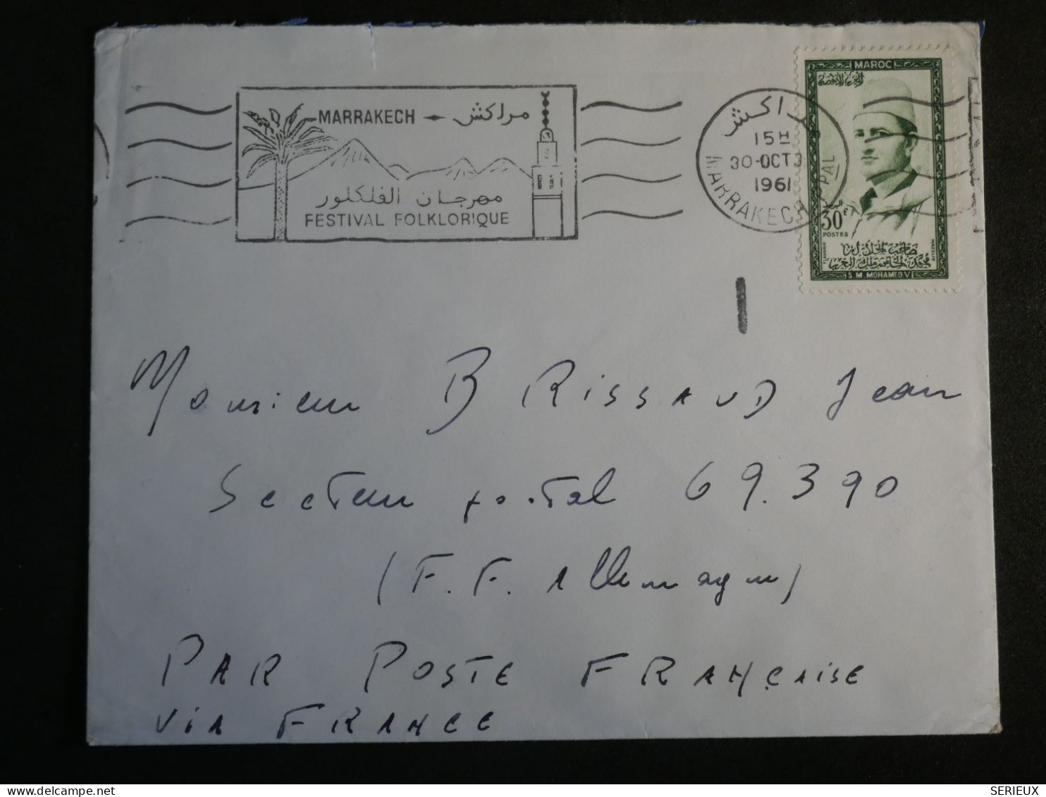 DO12  MAROC   BELLE  LETTRE    1961  A GERMANY    + AFF. INTERESSANT+++ - Marocco (1956-...)