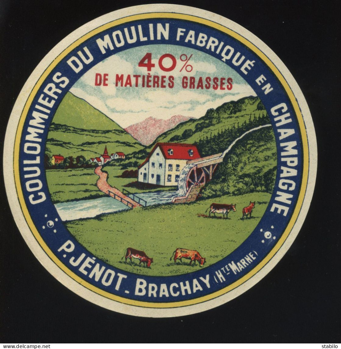 ETIQUETTE DE FROMAGE - COULOMMIERS DU MOULIN - FROMAGERIE P. JENOT, BRACHAY (HAUTE-MARNE) - Cheese