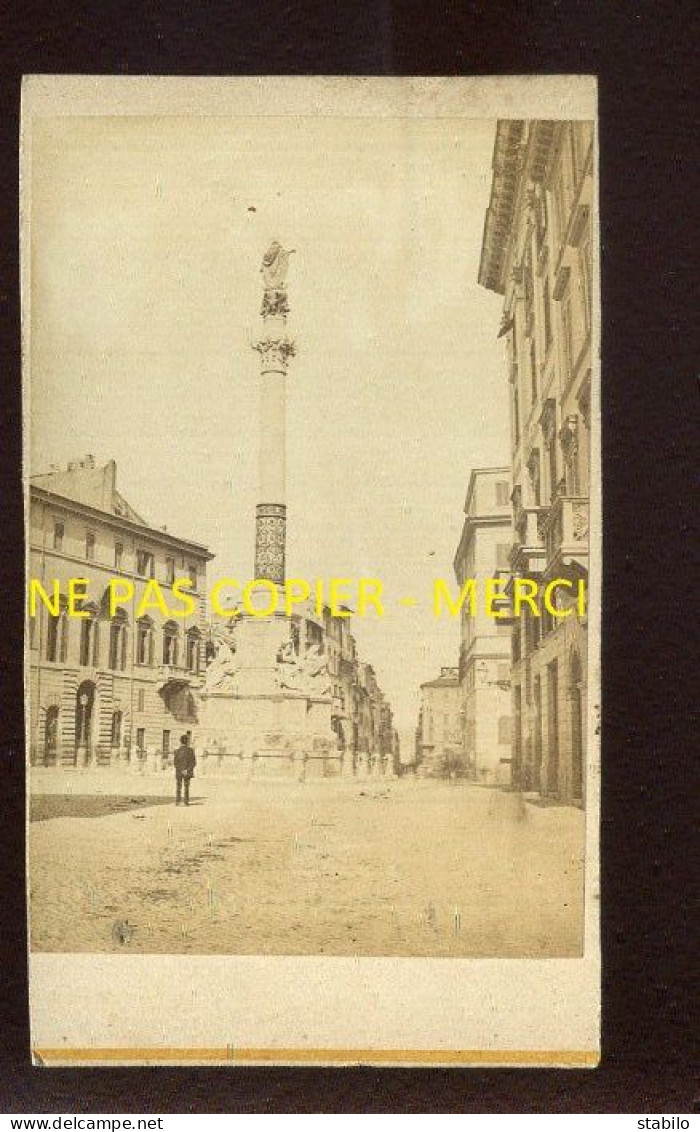 ITALIE - ROME - 1869 - PIAZZA D'ISPANA - FORMAT 10.5 X 6 CM - Places