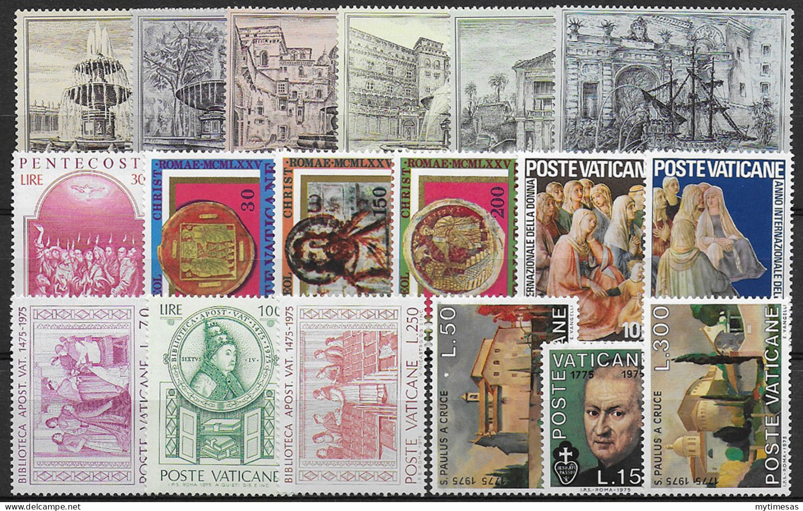 1975 Vaticano Complete Year 18v. MNH - Autres & Non Classés