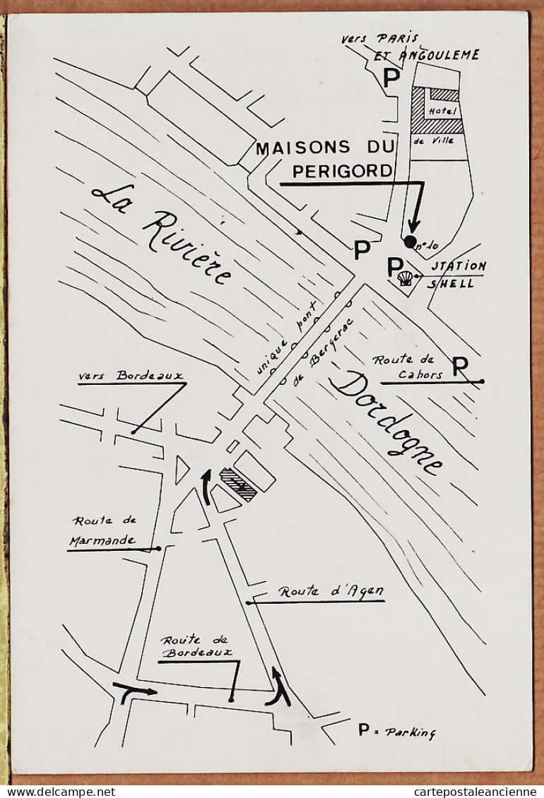 01184 / BERGERAC Plan MAISON Du PERIGORD Face Station SHELL Rue Cordelliers  Cppub Dordogne 1970s - Bergerac