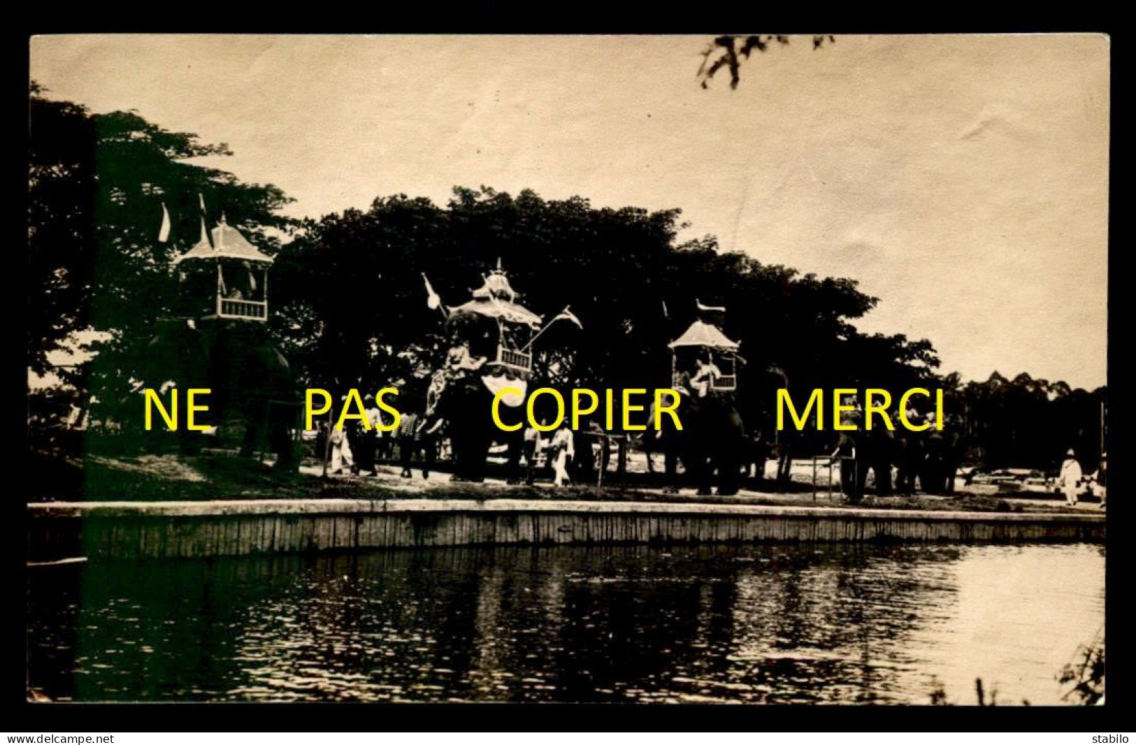 SINGAPOUR - ELEPHANTS PROCESSION - CARTE PHOTO ORIGINALE - Singapur