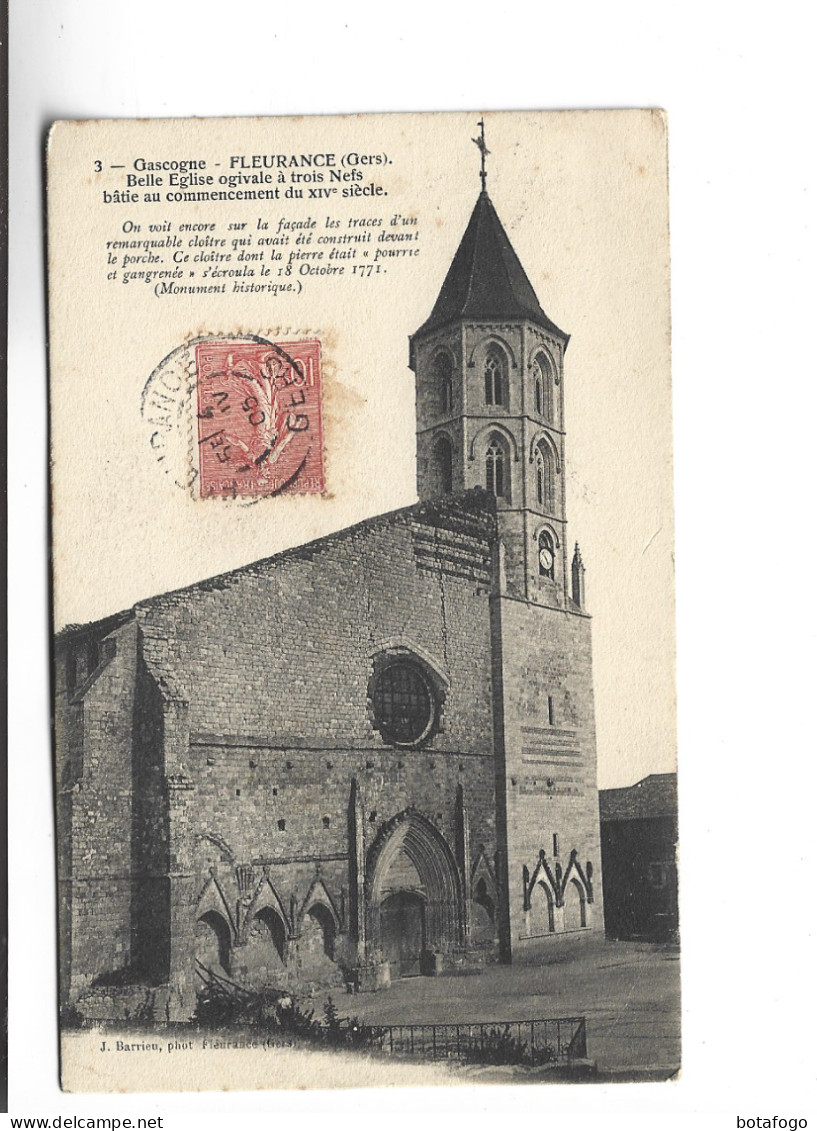 CPA  DPT 32 FLEURANCE , EGLISE En 1905! - Fleurance