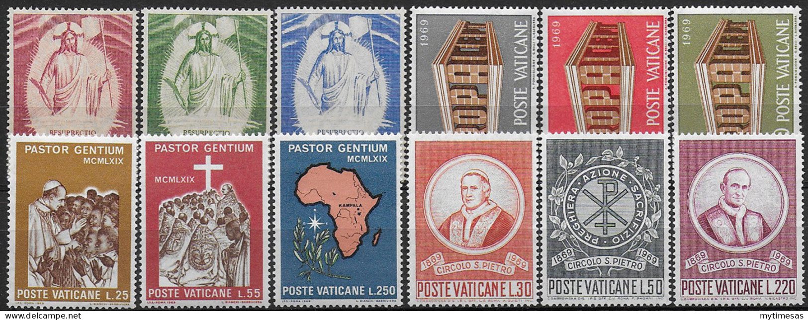 1969 Vaticano Complete Year 12v. MNH - Other & Unclassified