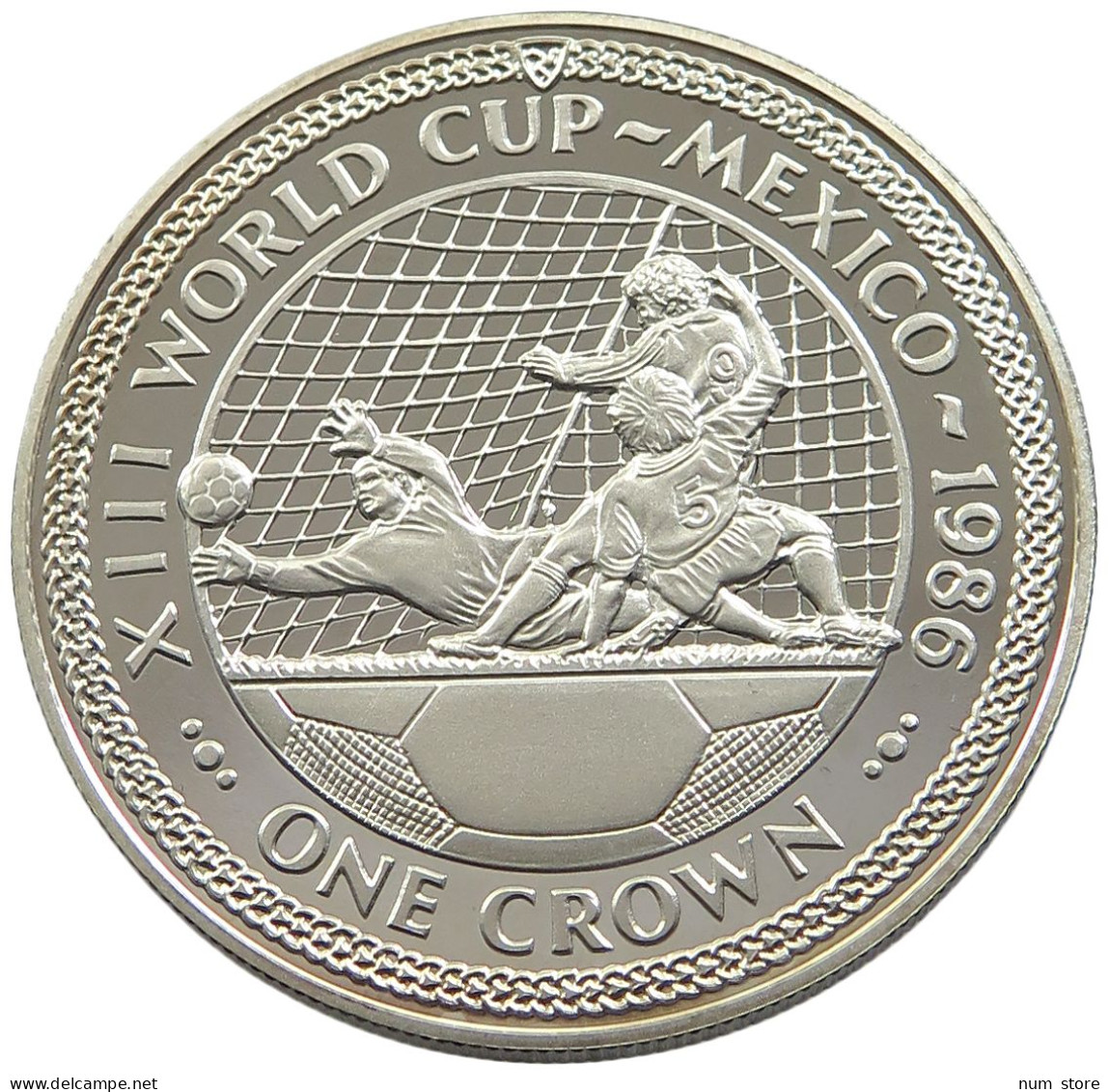 ISLE OF MAN CROWN 1986 SILVER PROOF #sm14 1035 - Eiland Man