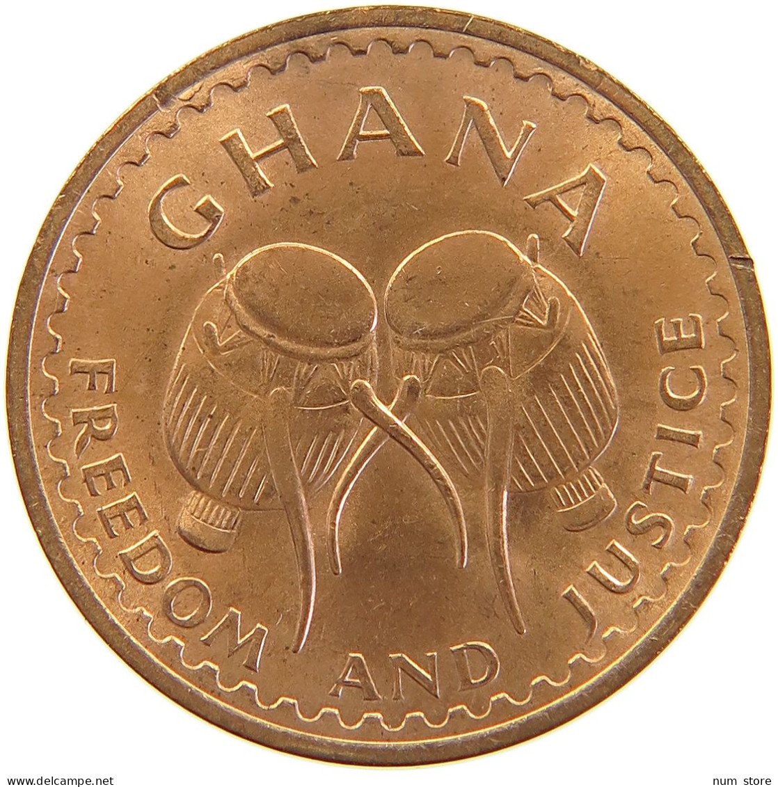 GHANA 1/2 PESEWA 1967 #s105 0327 - Ghana