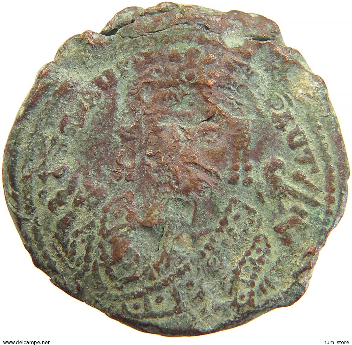 BYZANTINE EMPIRE FOLLIS TIBERIUS 582-602 533 YEAR 11 #t033 0447 - Byzantinische Münzen