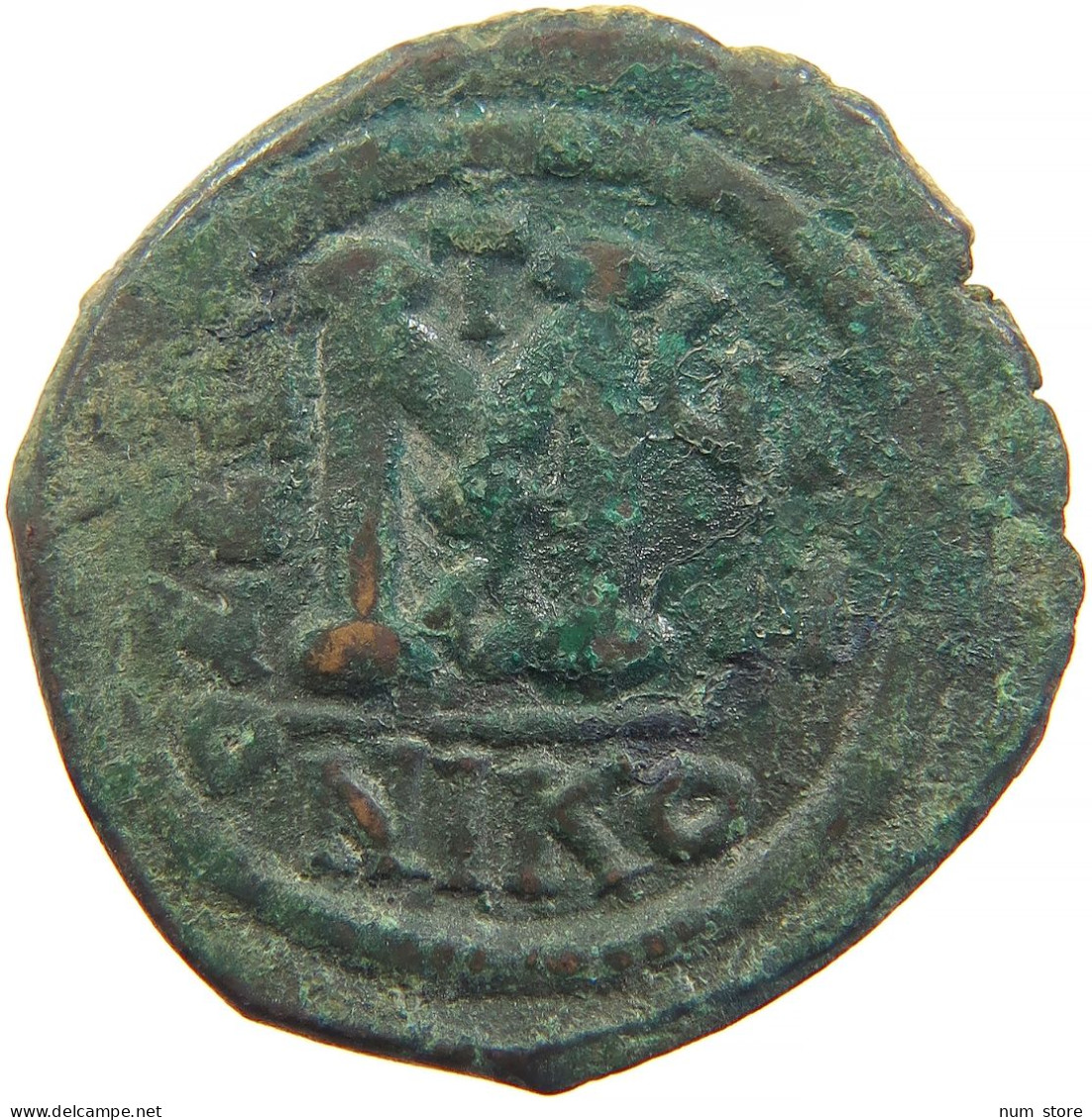 BYZANTINE EMPIRE ? 40 Nummi Justin II And Sophia AD 565-578. Year 9 Nikomedia 14.2G #t033 0467 - Byzantinische Münzen