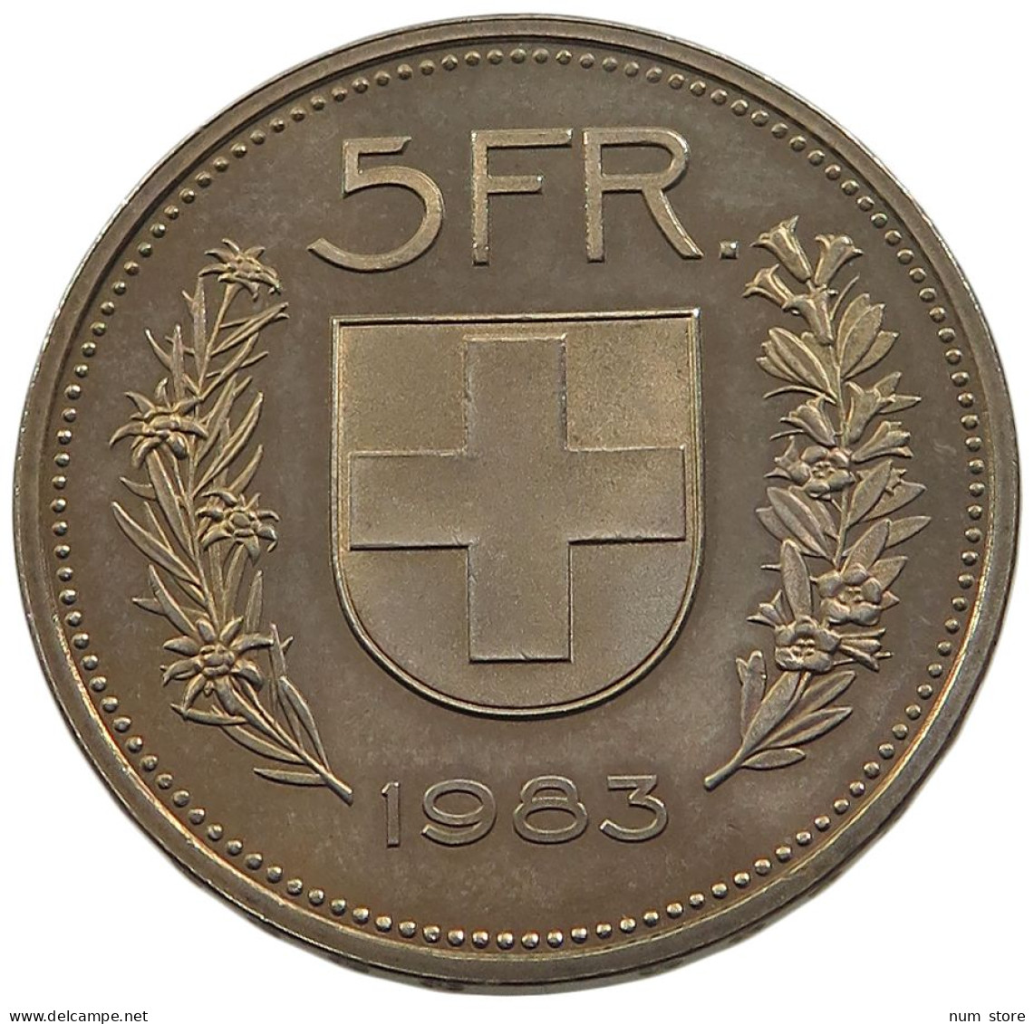 SWITZERLAND 5 FRANCS 1983 PROOF #sm14 0993 - 5 Francs