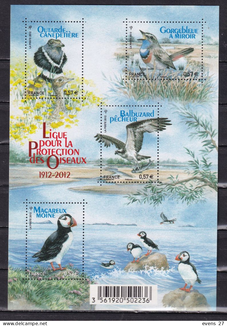 FRANCE-2012-BIRDS-BLOCK-MNH. - Adler & Greifvögel