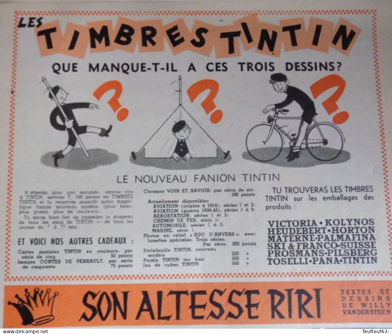 Publicité De Presse ; Le Nouveau Fanion Tintin - Advertising