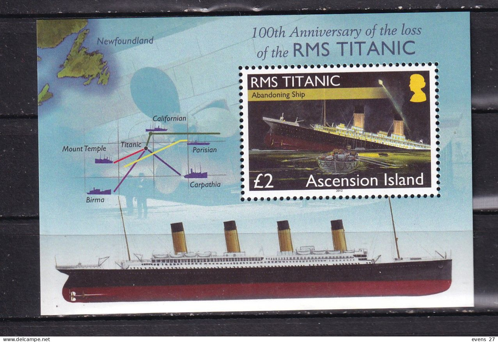 ASCENSION.-2012.- TITANIC SHIP-BLOCK-MNH. - Ascension