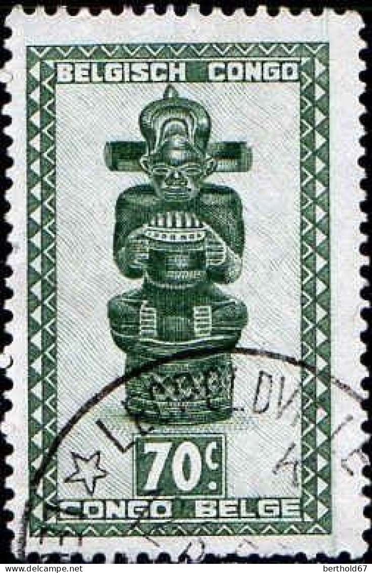 Congo Belge Poste Obl Yv:283 Mi:269 Figure De Musicien Tribu Ba-Djok (TB Cachet Rond) - Used Stamps