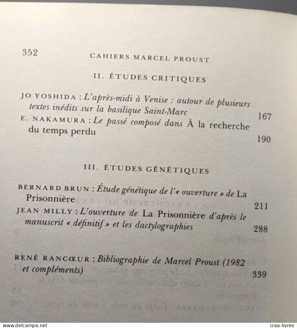 14 Études Proustiennes VI / Cahiers Marcel Proust - Other & Unclassified