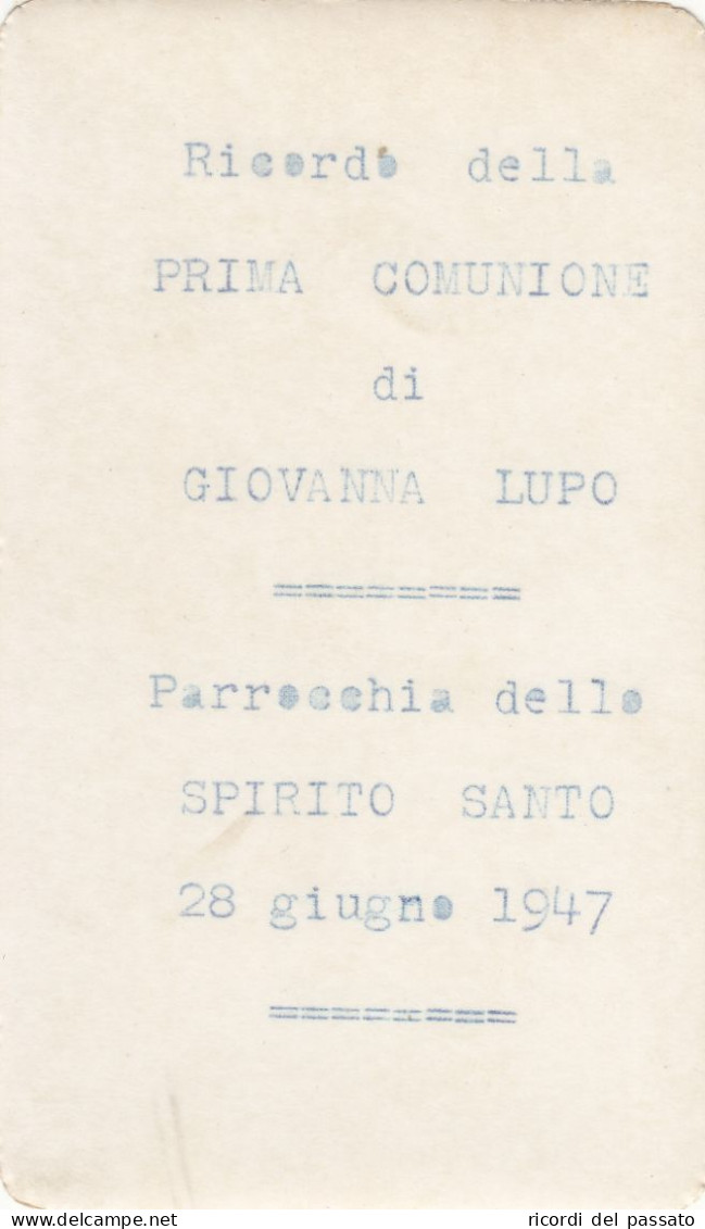 Santino Ricordo 1°comunione - Palermo 1947 - Devotieprenten