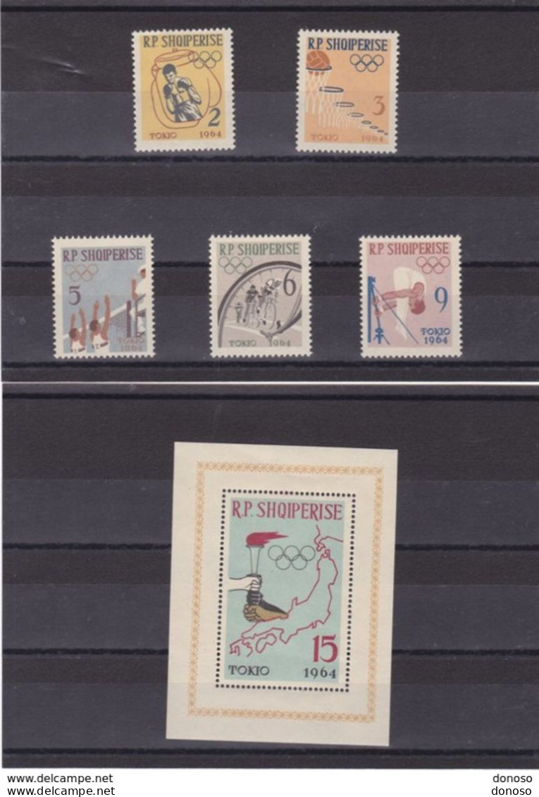 ALBANIE 1963 JEUX OLYMPIQUES DE TOKYO II Yvert 626-630 + BF 6H, Michel 747-751 + Bl 19 NEUF** MNH Cote Yv 35 Euros - Albania