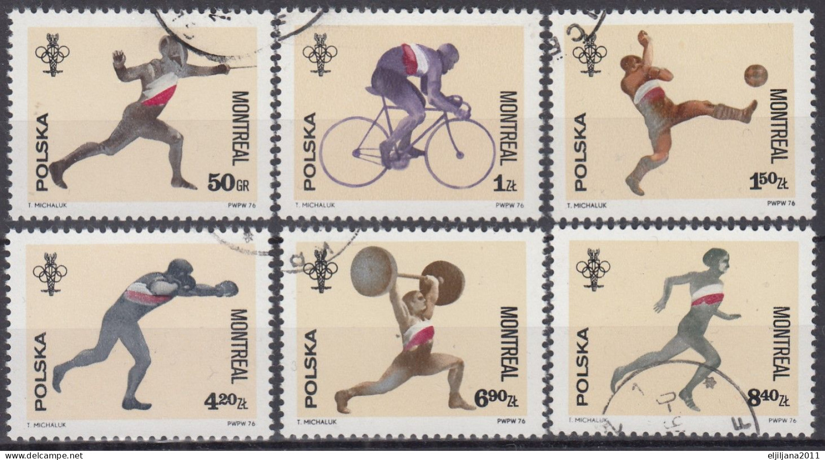 ⁕ Poland / Polska 1976 ⁕ Olympic Games, Montreal Mi.2452-2457 ⁕ 6v Used - Used Stamps