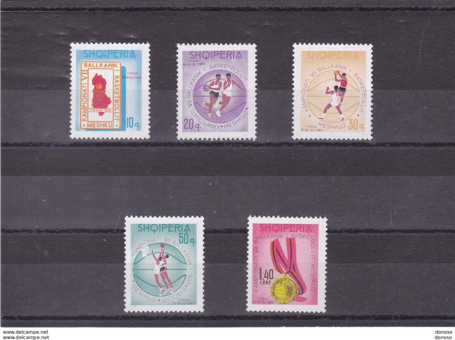 ALBANIE 1965 BASKET- BALL Yvert 842-846, Michel 1018-1022 NEUF** MNH Cote 9 Euros - Albanien