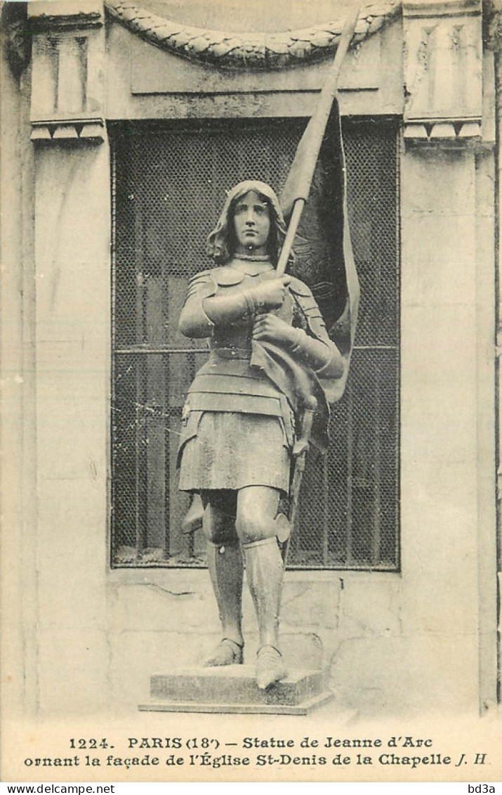 75 - PARIS - STATUE DE JEANNE D'ARC - EGLISE SAINT DENIS DE LA CHAPELLE - Sonstige & Ohne Zuordnung