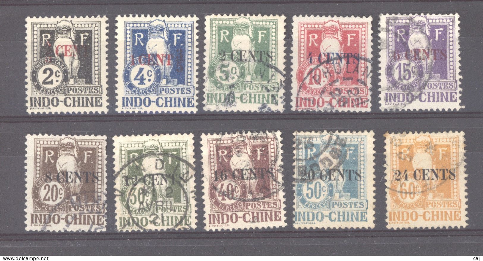 Indochine   -  Taxe  :  Yv  18-27  (o) , * - Timbres-taxe