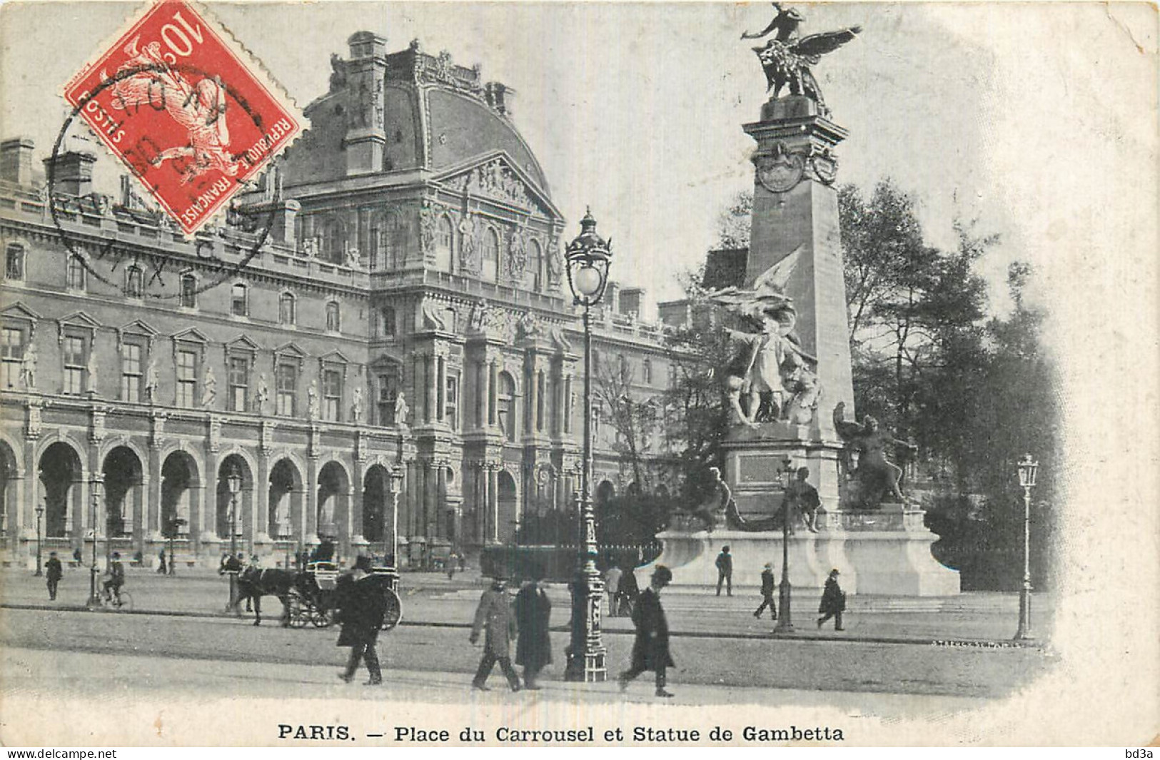 75 - PARIS - PLACE DU CARROUSEL ET STATUE DE GAMBETTA - District 01