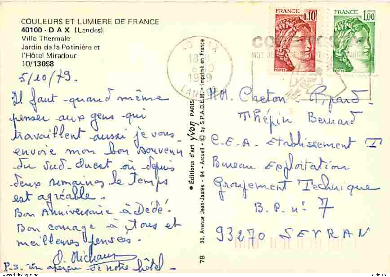 40 - Dax - Jardin De La Potinière Et L'Hotel Miradour - CPM - Voir Scans Recto-Verso - Dax