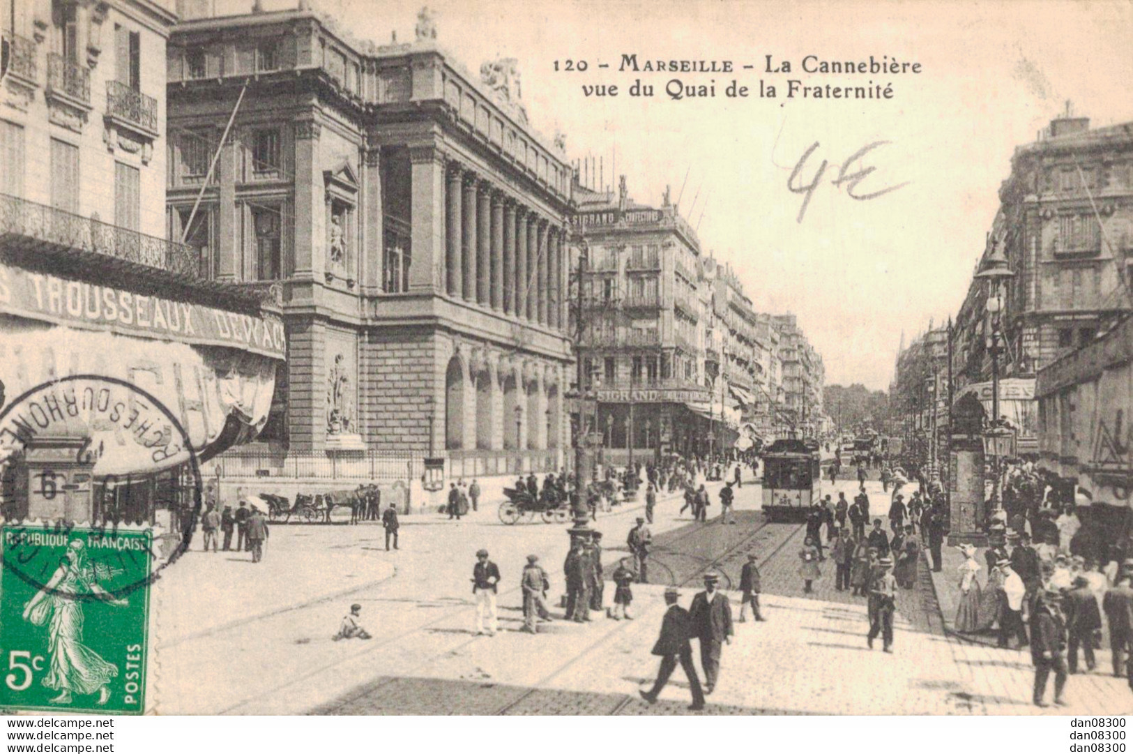 13 MARSEILLE LA CANNEBIERE VUE DU QUAI DE LA FRATERNITE - Canebière, Stadtzentrum