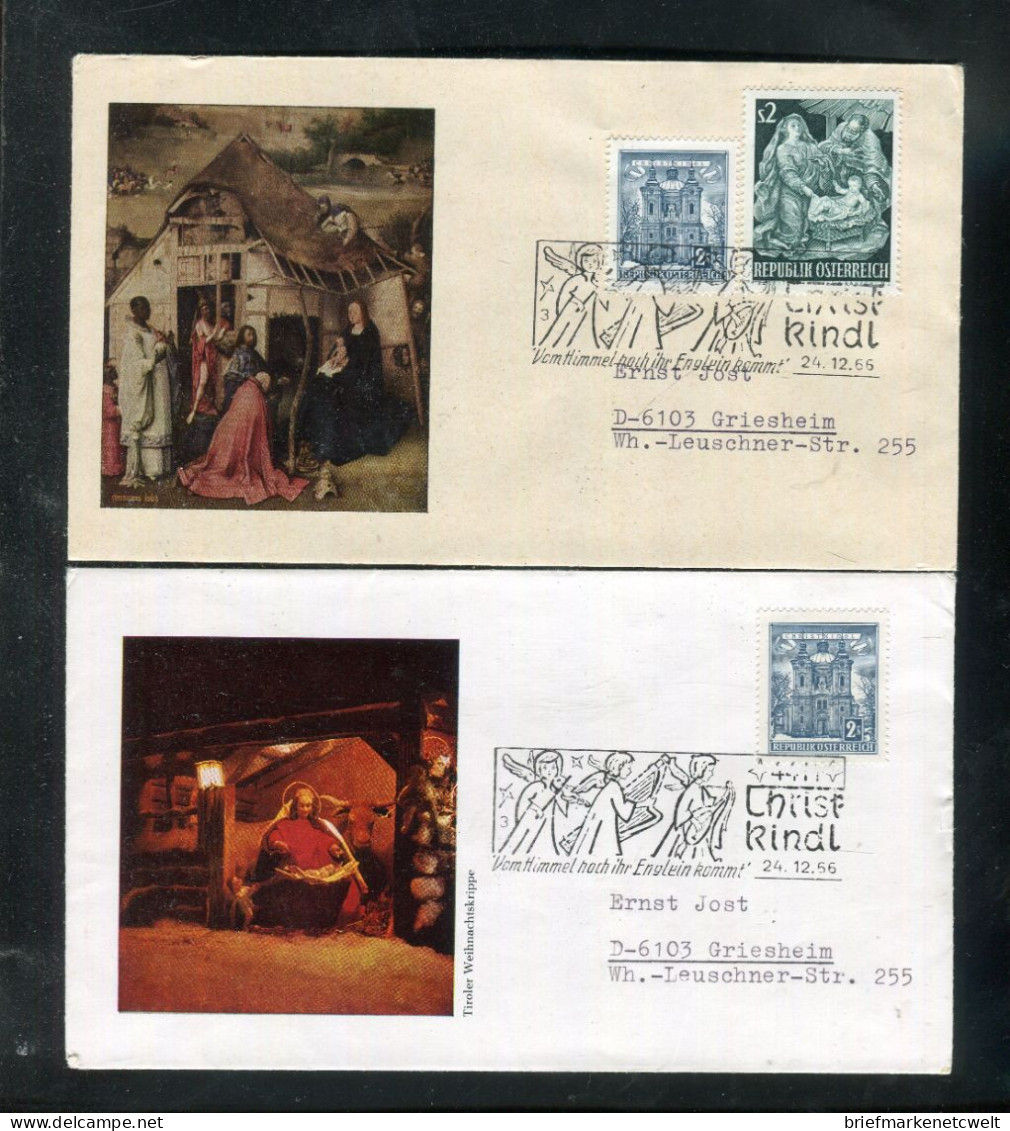 "OESTERREICH" 1966, 2 Sonderbriefe "Weihnachten" Mit SSt. "Christkindl" (B2003) - Christmas