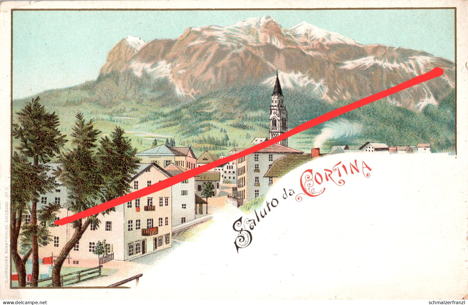 Litho AK Cortina D' Ampezzo Hayden Via Olimpia Roma Corso Italia Hotel Dolomiten Dolomiti Südtirol Trentino Alto Adige - Belluno