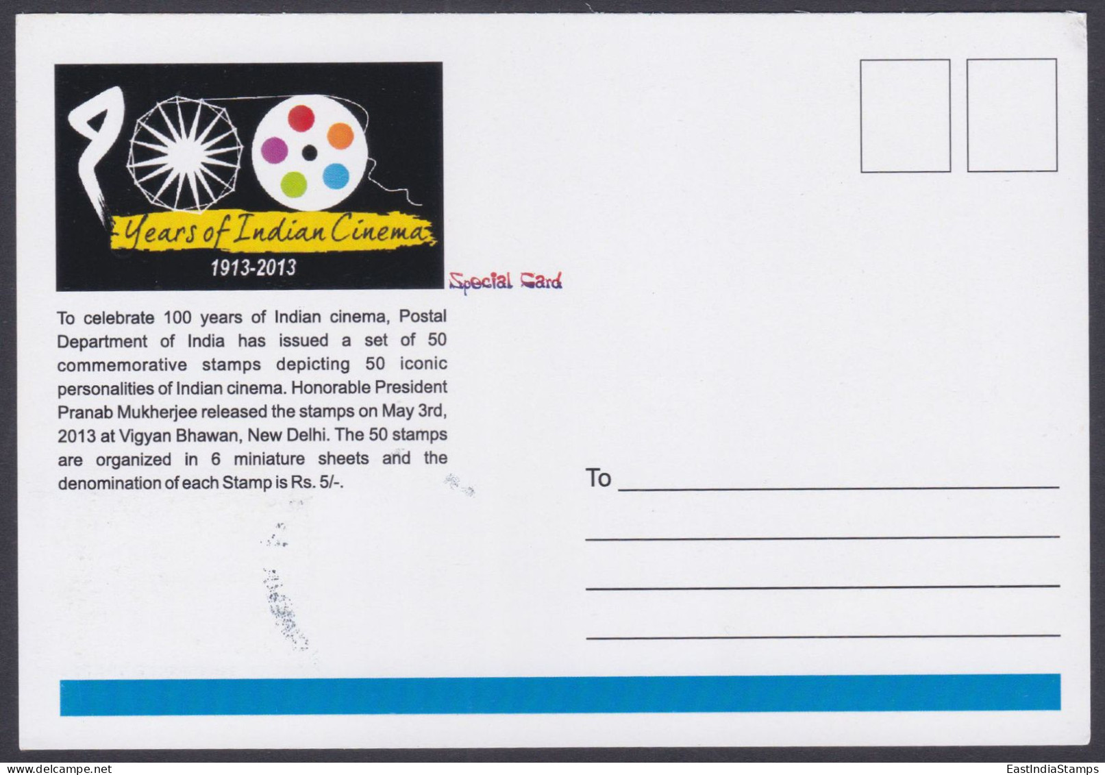 Inde India 2013 Maximum Max Card Tapan Sinha, Director, Bollywood Indian Hindi Cinema, Film - Covers & Documents