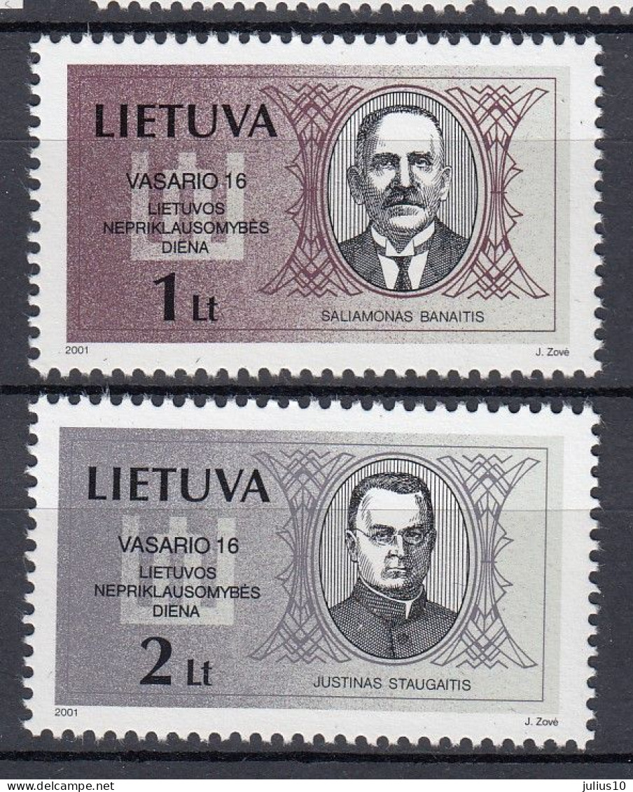 LITHUANIA 2001 Famous People MNH(**) Mi 751-752 #Lt1062 - Lituanie