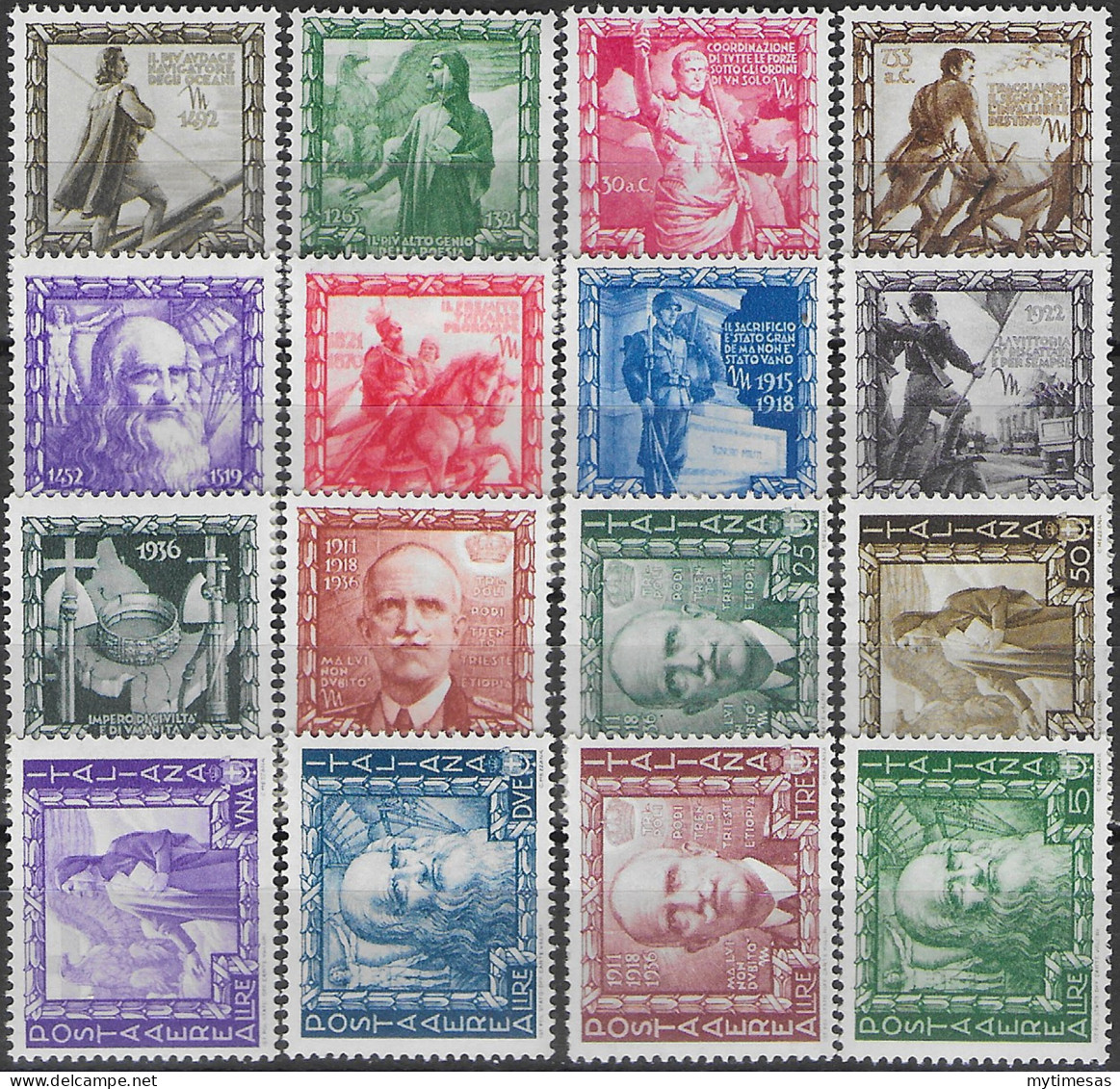 1938 Italia Proclamazione Impero 16v. MNH Sassone N. 439/48+A - Autres & Non Classés