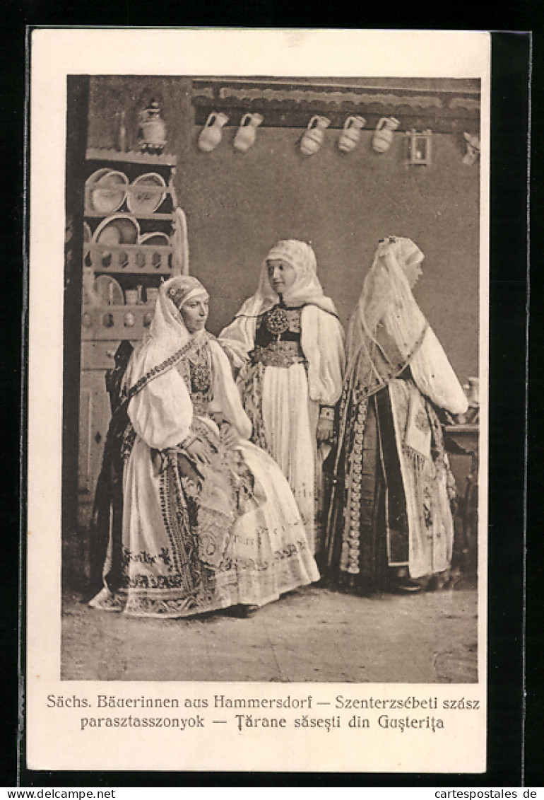 AK Sächs. Bäuerinnen Aus Hammersdorf In Siebenbürgischer Tracht  - Costumes