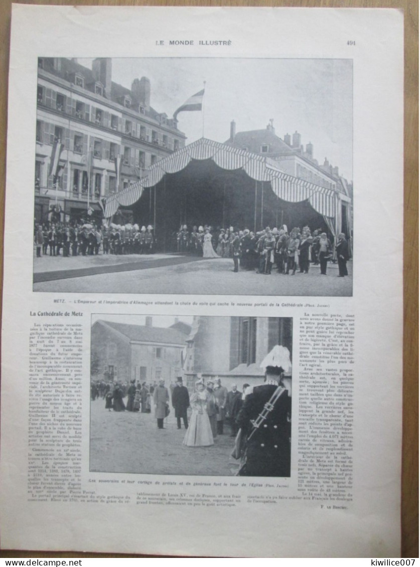 1903  Cathedrale De METZ   Le 14 Mai Guilluame  II Empereur Stathalter D ALSACE LORRAINE   Nouveau Portail - Unclassified