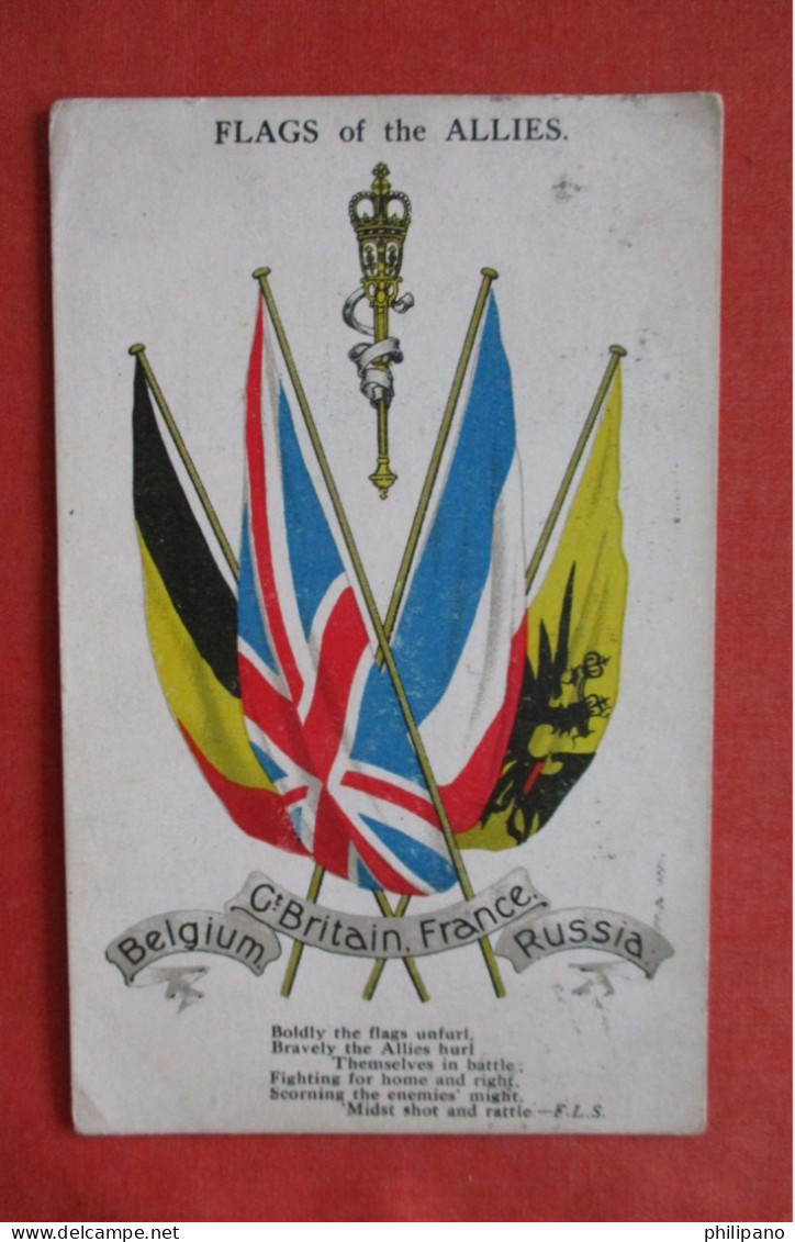 WW1 - Flags Of The Allies (Belgium, Great Britain, France And Russia)     Ref 6409 - Heimat