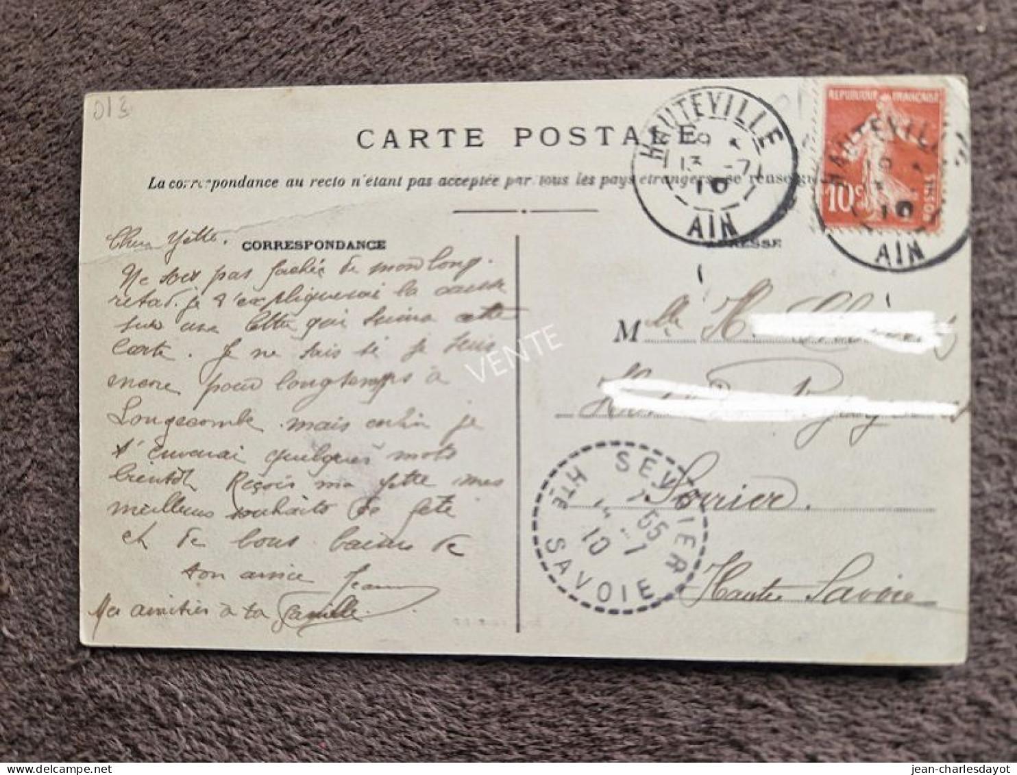 Carte Postale HAUTEVILLE : -