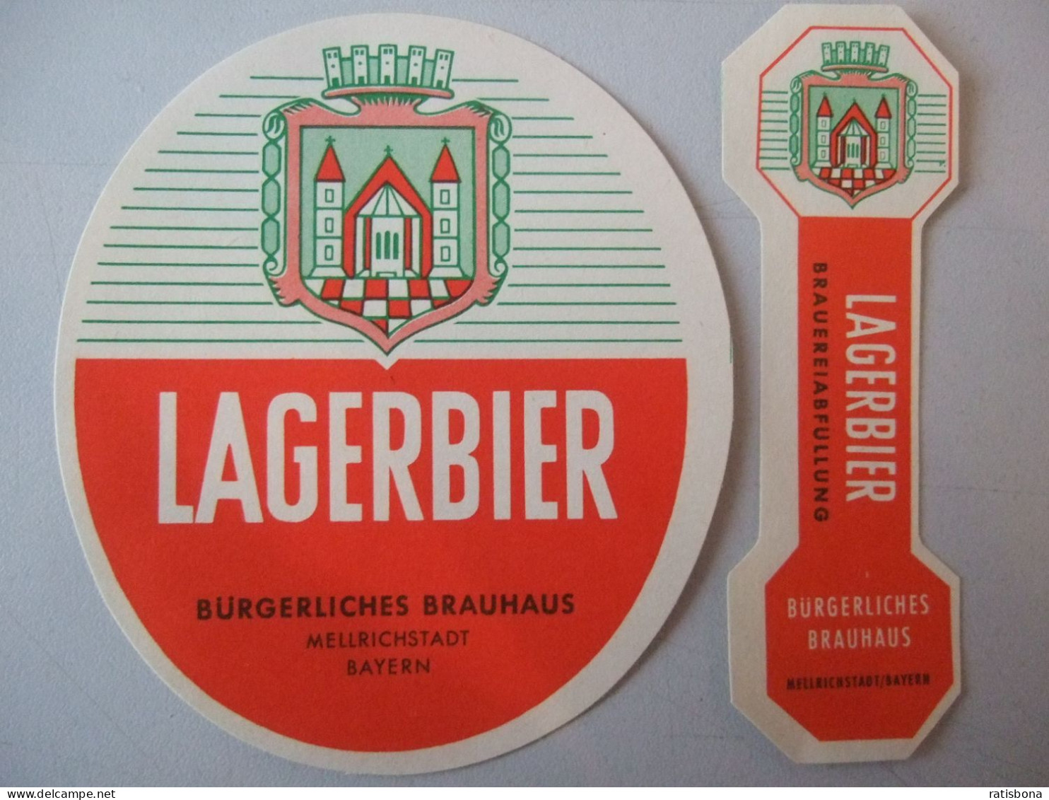 älteres Bieretikett - Bürgerl. Brauhaus Mellrichstadt, Bayern, Germany, - Bier