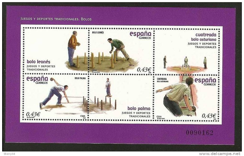 2008-ED. 4421 H.B.-JUEGOS Y DEPORTES TRADICIONALES.BOLOS- NUEVO - Unused Stamps