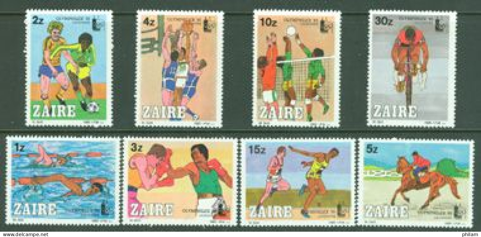 ZAIRE 1985 - Olymphilex - Sports Olympiques - 8 V. - Unused Stamps