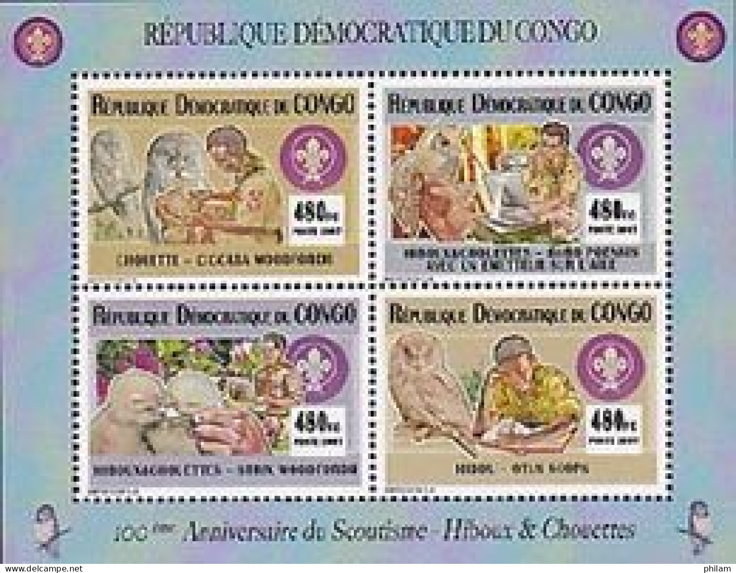 CONGO KINSHASA 2007 -  Scouts, Hiboux Et Chouettes - BF Collectif - Unused Stamps