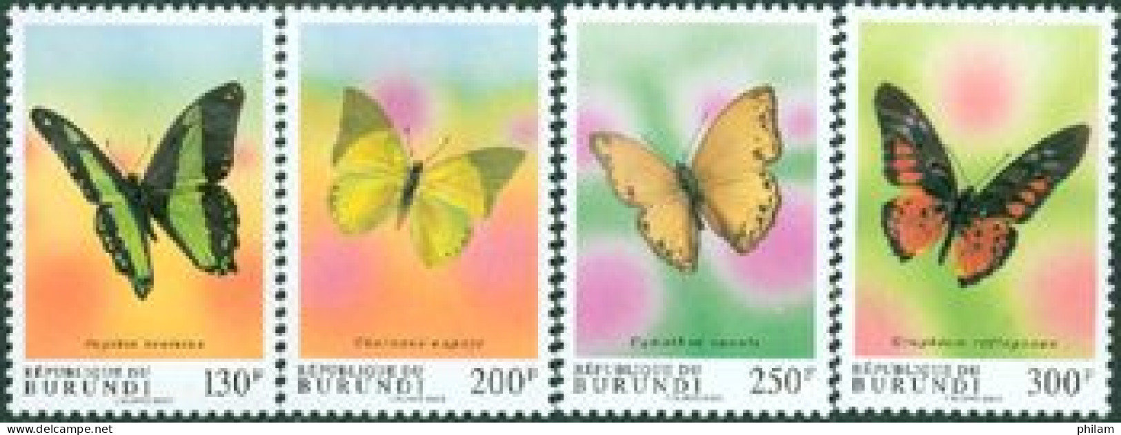 BURUNDI 1993 - Papillons Du Burundi - 4 V. - Unused Stamps