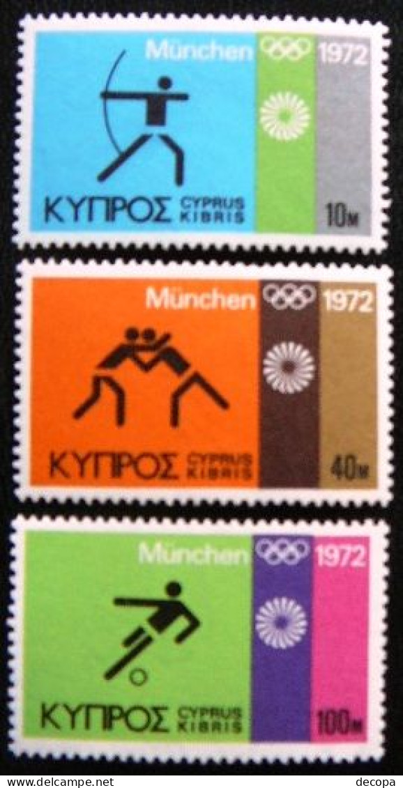 (dcos-308)   Cyprus  -  Chypre      Michel  377-79   MNH   1972 - Unused Stamps