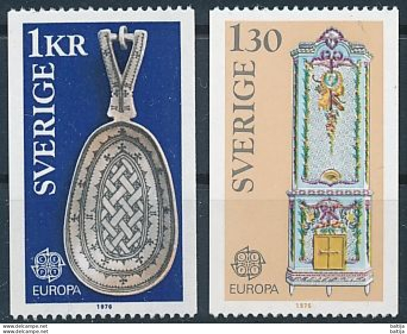 Sweden, Mi 943-944 ** MNH / Handicrafts / CEPT, Europa - 1976