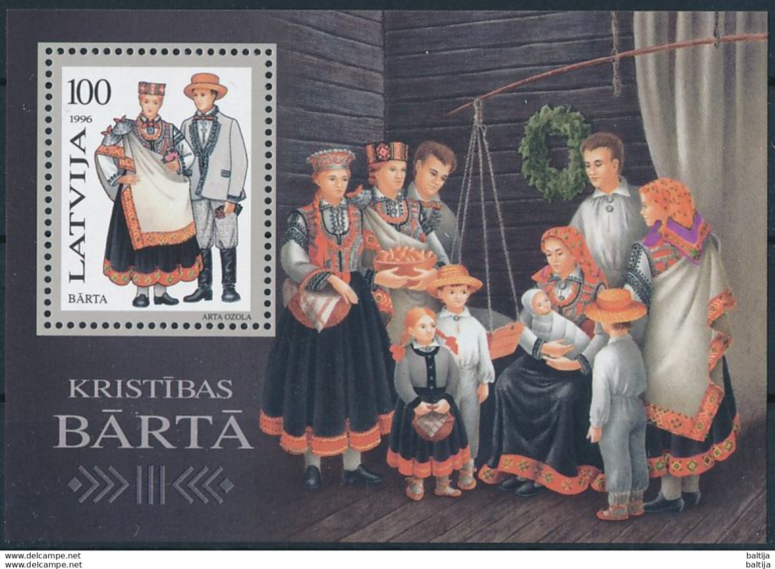 Latvia, Mi Block 7 ** MNH / Traditional Costumes, Birth, Children - Kostums