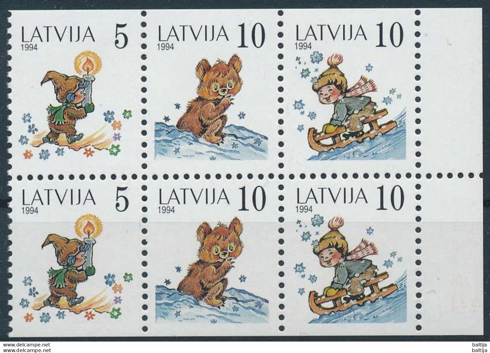 Mi 386-388, ** MNH / Margarita Stāraste 80th Birthday, Booklet Pane / Fairy Tale, Teddy Bear, Children - Latvia