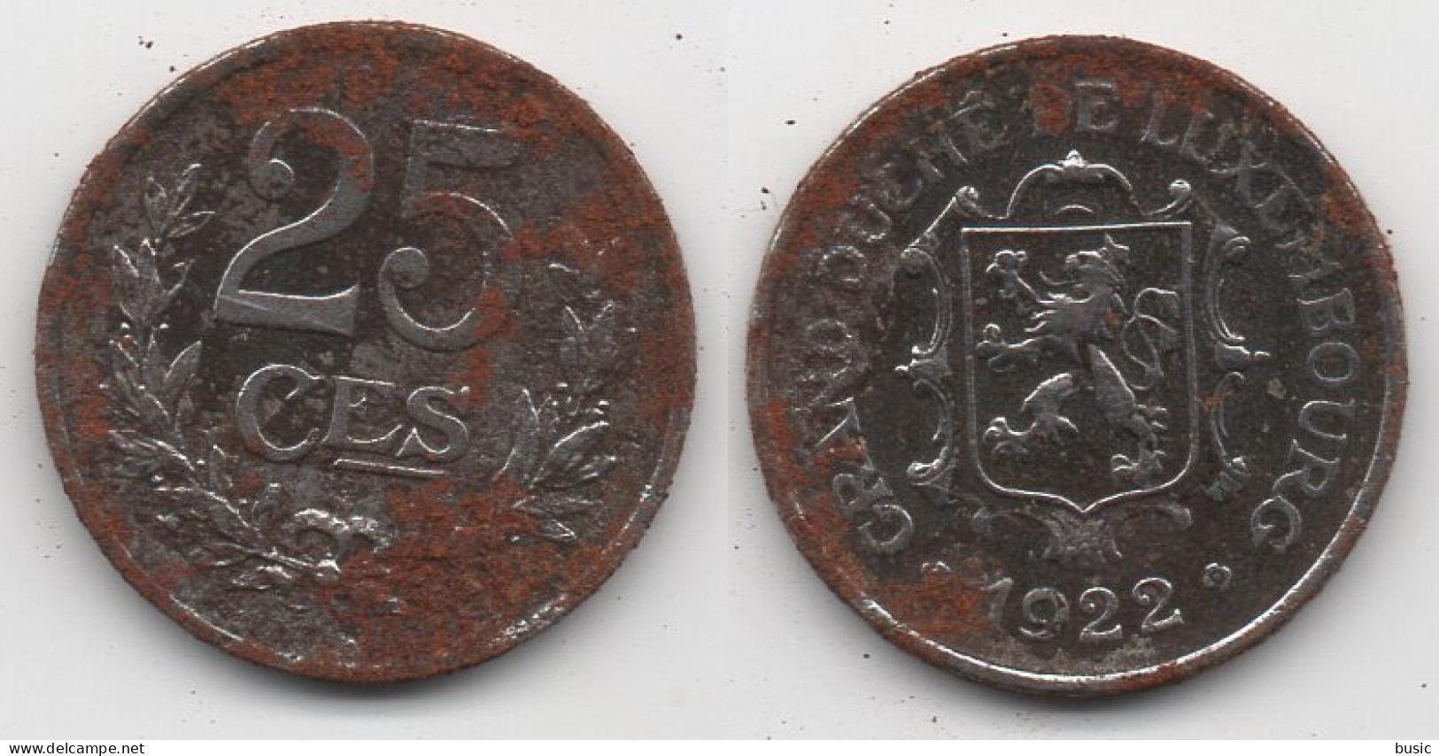 + LUXEMBOURG + 25 CENTIMES 1922 + - Luxembourg