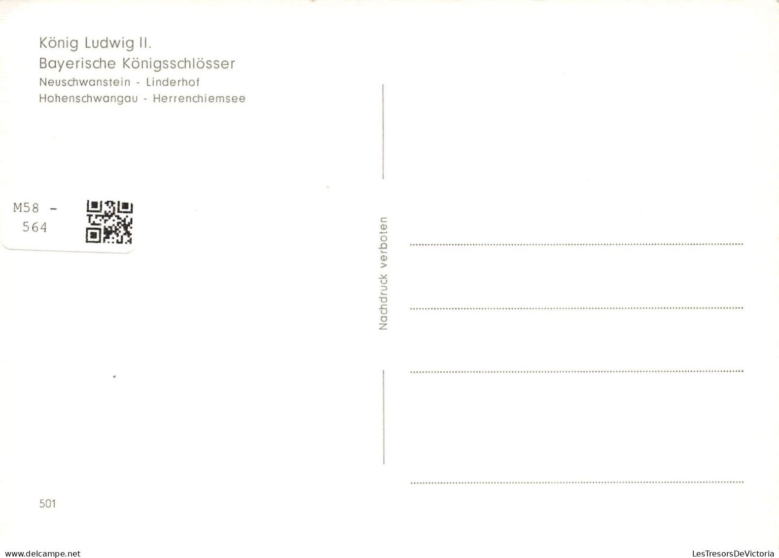 ALLEMAGNE - Konig Ludwig II - Bayerische Konigsschlosser - Neuschwanstein -Linderhof - Multi-vus- Carte Postale Ancienne - Other & Unclassified