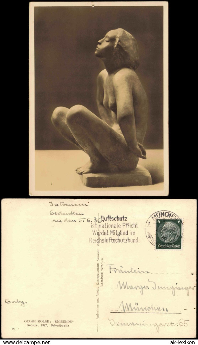 Ansichtskarte  Statuen / Plastiken GEORG KOLBE: KNIEENDE 1936 - Sculptures